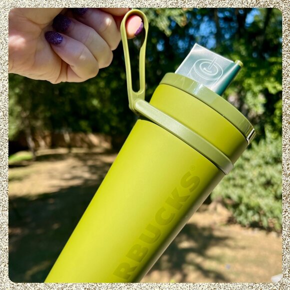 🍁 NWT 2025 Starbucks Fall Olive/Army Green Vacuum SS Cold Cup w/ Twist Straw - Picture 5 of 10